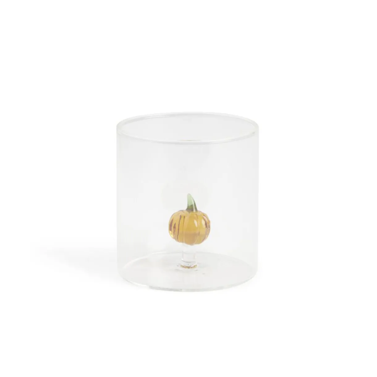 Gifi Verre décor citrouille 350ml Ø8xH8,5cm