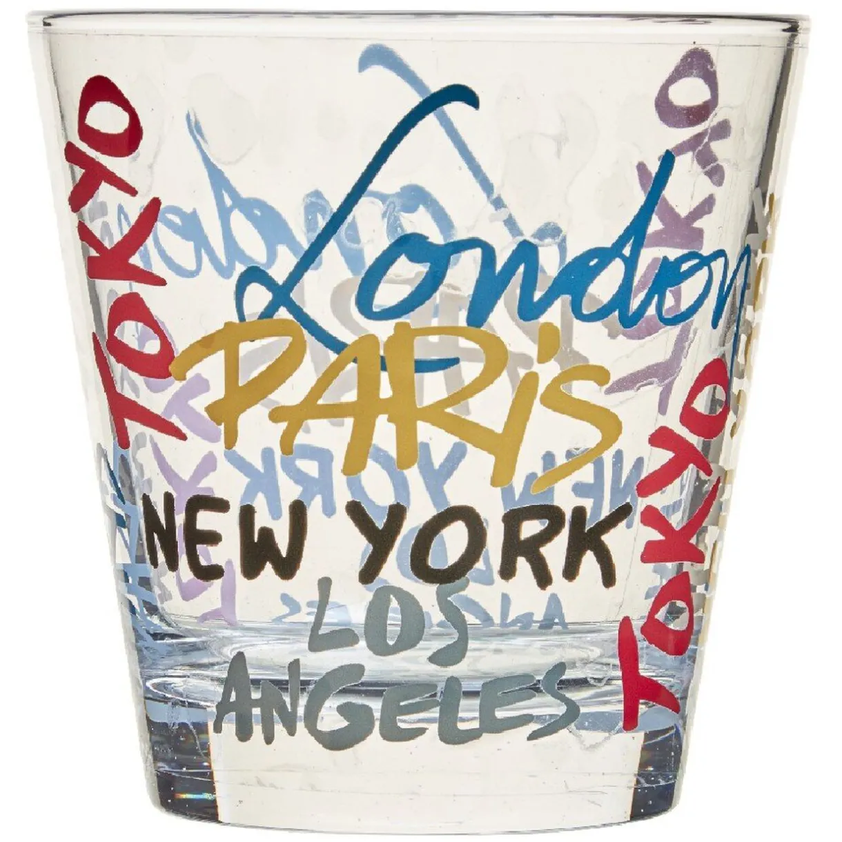 Gifi Verre gobelet transparent déco cities multicolore x 3 Hot