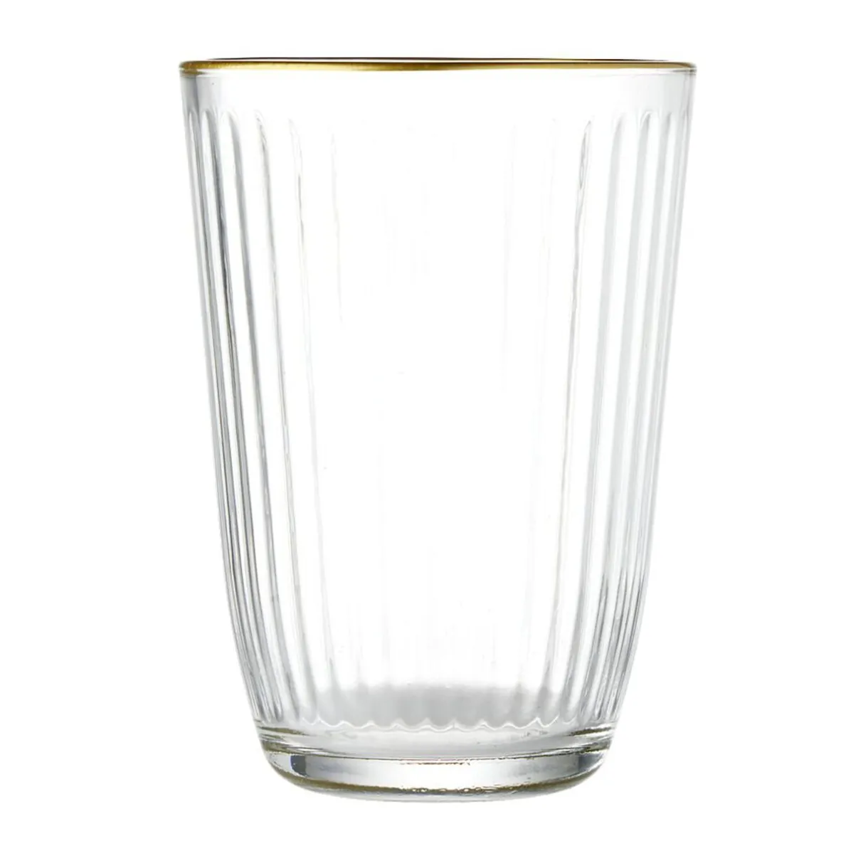 Gifi Verre haut strié bord doré 39,5cl Ø8,5cm H12cm Clearance