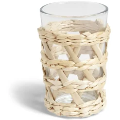 Gifi Verre haut transparent avec raphia Ø8xH12,5cm Sale
