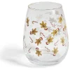 Gifi Verre transparent motif Noël doré 46cl - 2 modèles