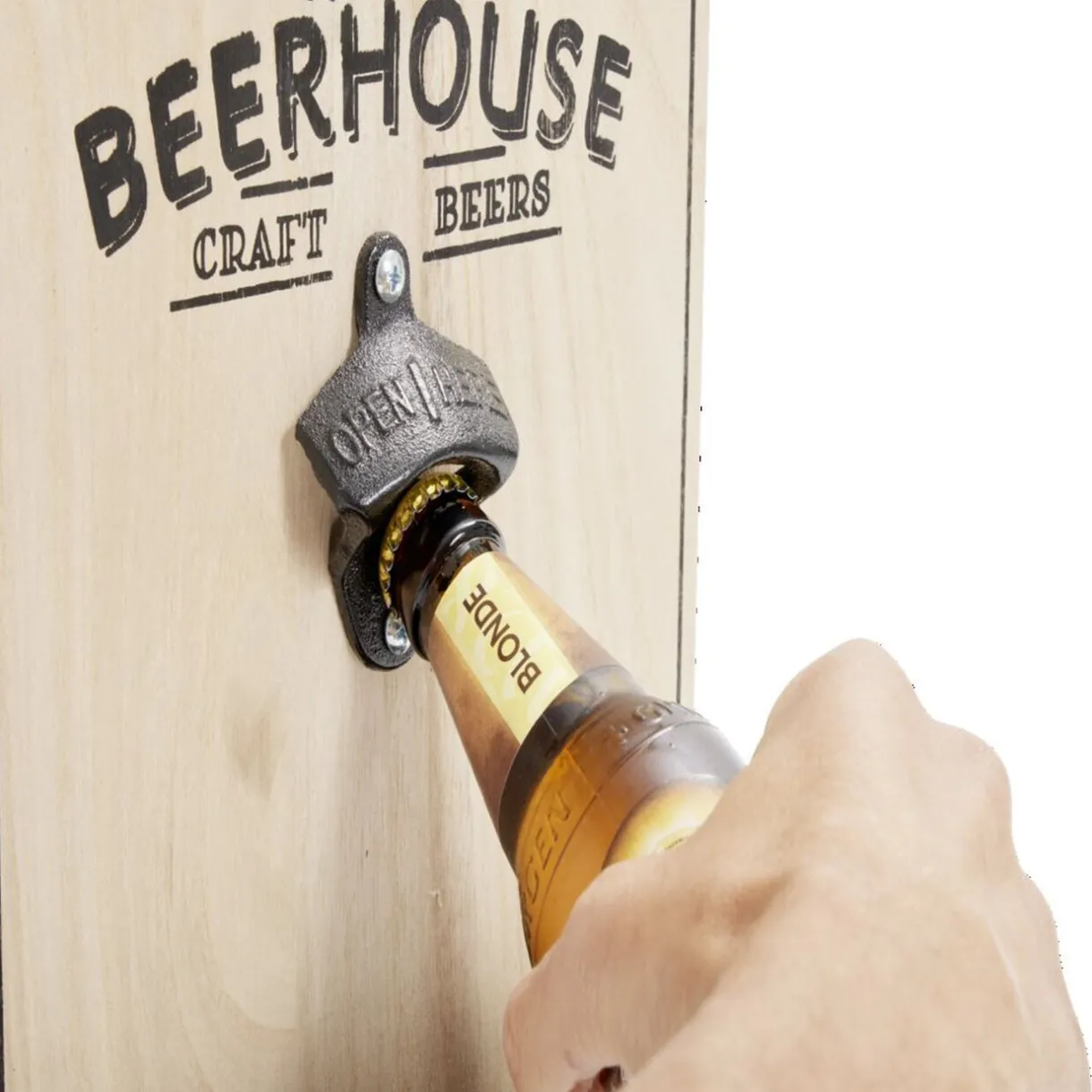 Gifi Verres à bière 50cl x2 avec support décapsuleur et 2 sous verres