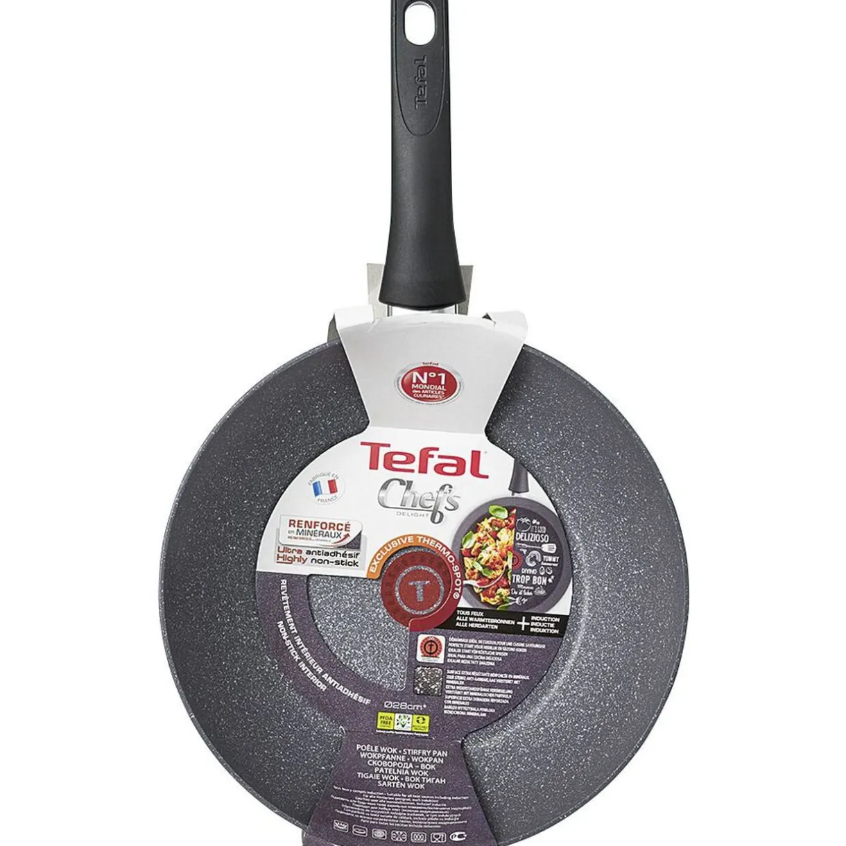 Gifi Wok Tefal aluminium effet pierre Ø28cm Hot