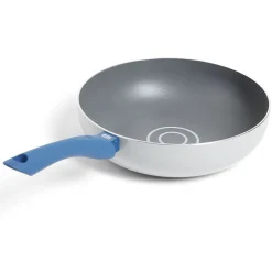 Gifi Wok tous feux Ø28cm aluminium gris et bleu Hot